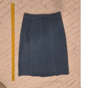 Denim by Ellison Womens Medium Wash A-Line Midi Skirt Blue Size Large